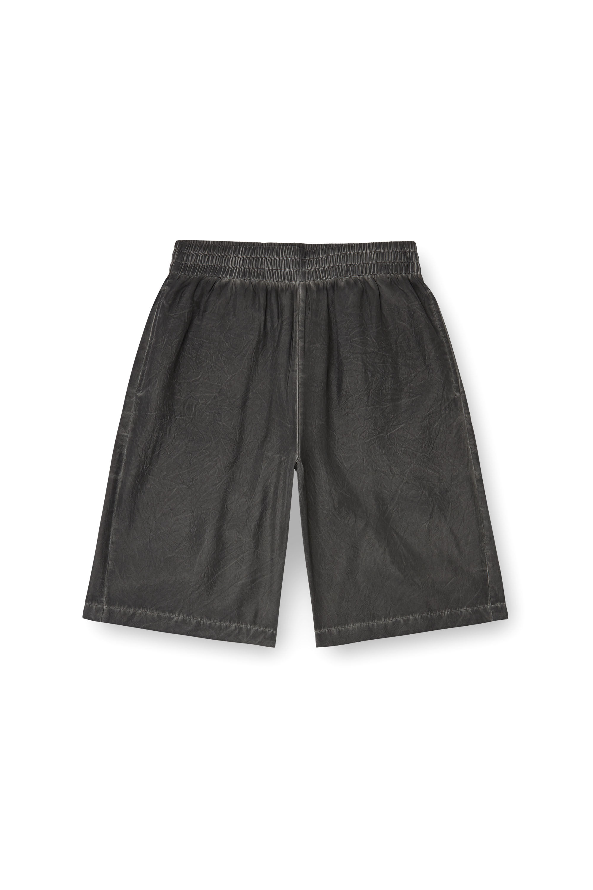 Diesel - P-LEON-SHORT, Short léger avec effet délavé froissé Mixte in Noir - 2