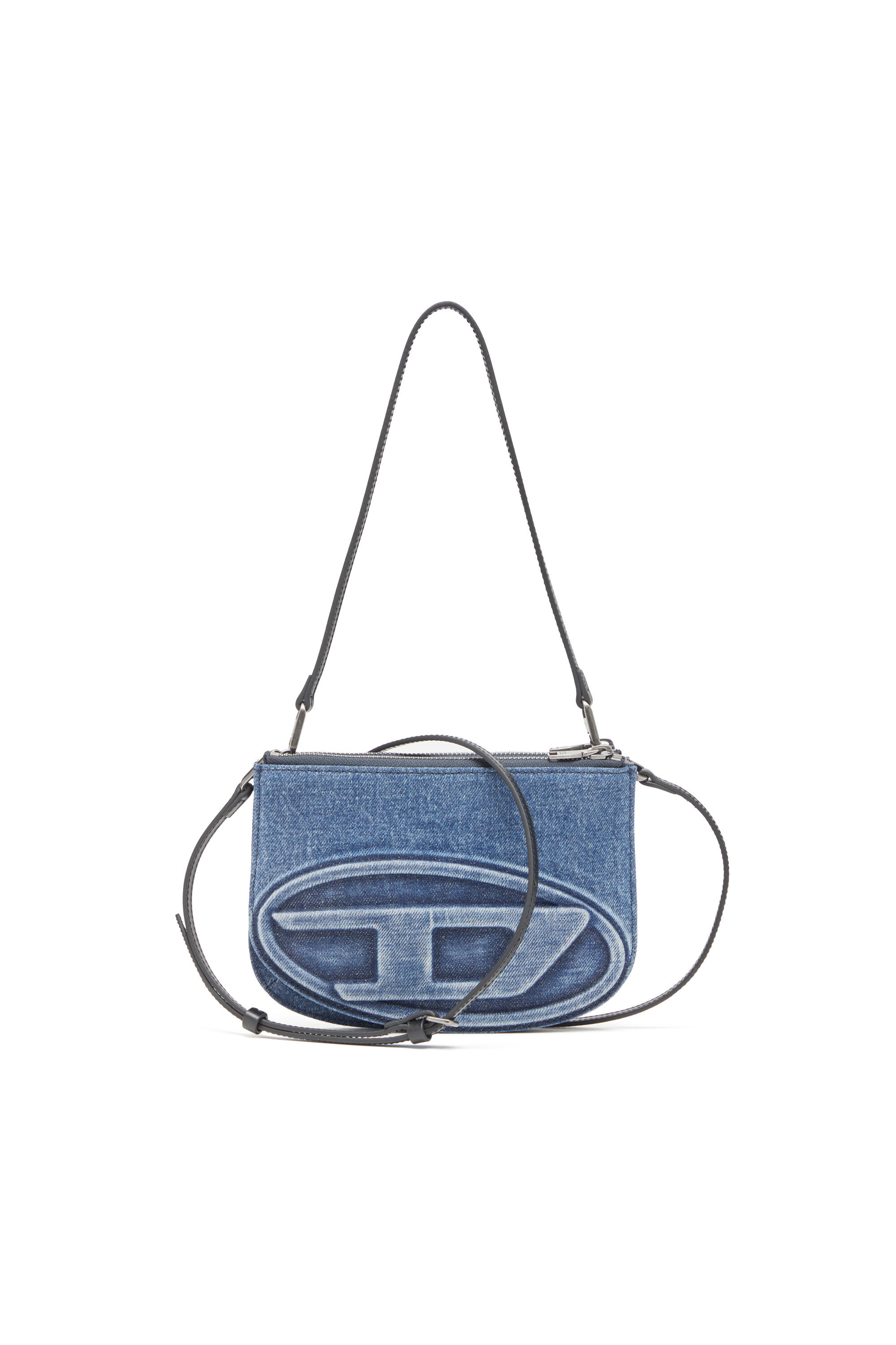 Diesel - 1DR TWIN, 1DR Twin-Sac à bandoulière à double poche en denim solarisé Femme in Bleu - 1