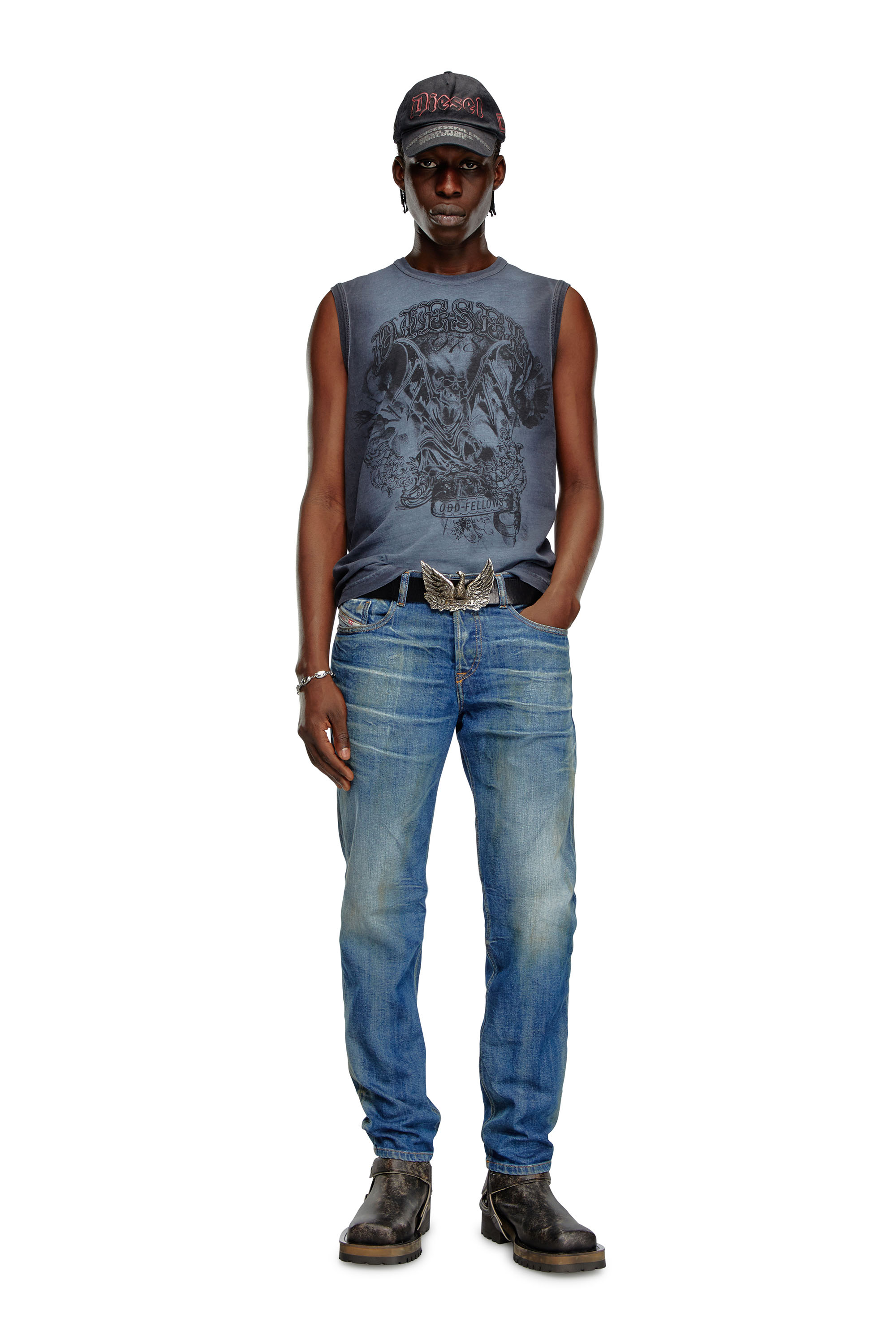 Diesel - Regular Jeans 2023 D-Finitive 09J66 Homme, Bleu moyen - Image 2