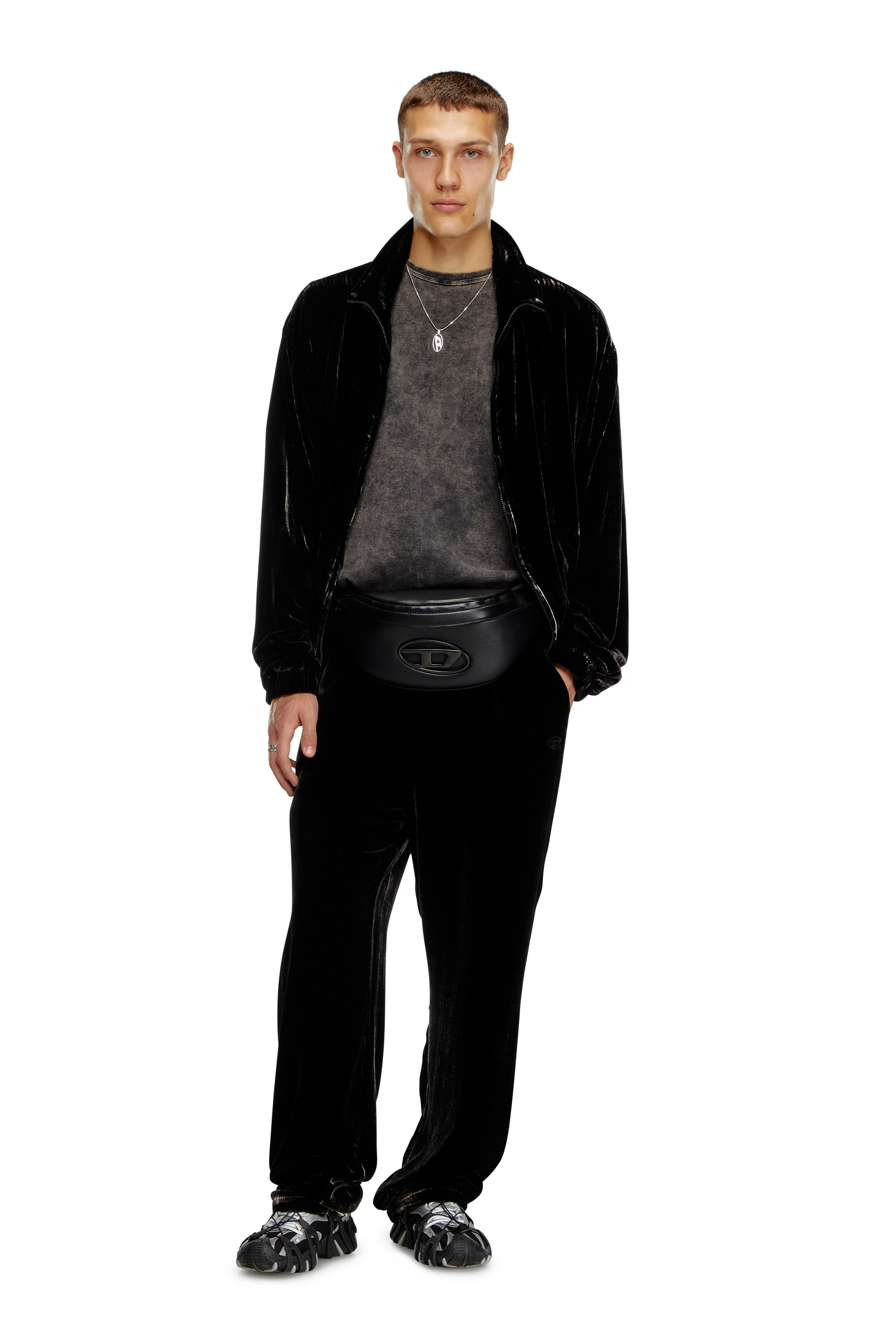 Diesel - HOLI-D BELT BAG M, Male's Holi-D-Belt bag in PU and neoprene in Black - 2