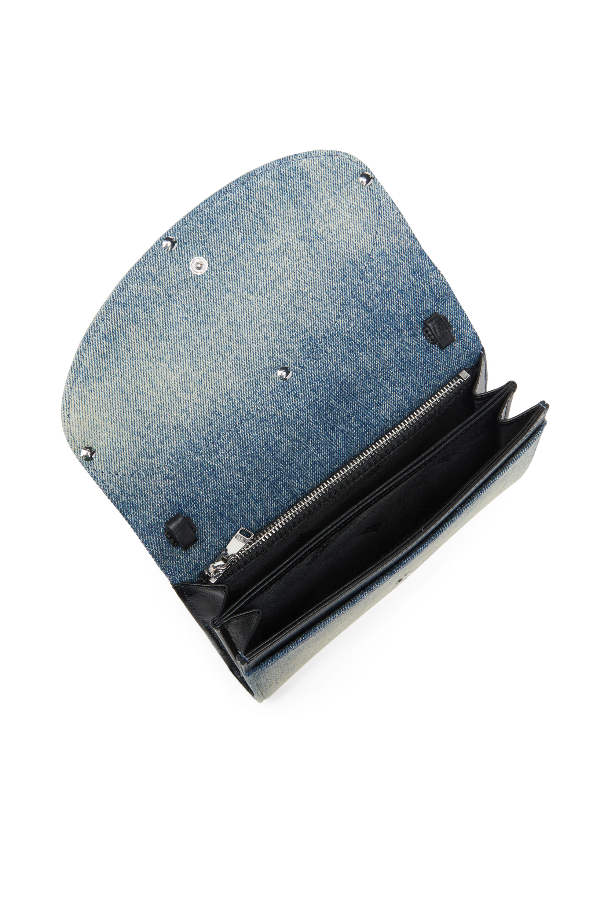 Diesel - 1DR WALLET STRAP, Female's Wallet purse in crystal denim in Blue - 4