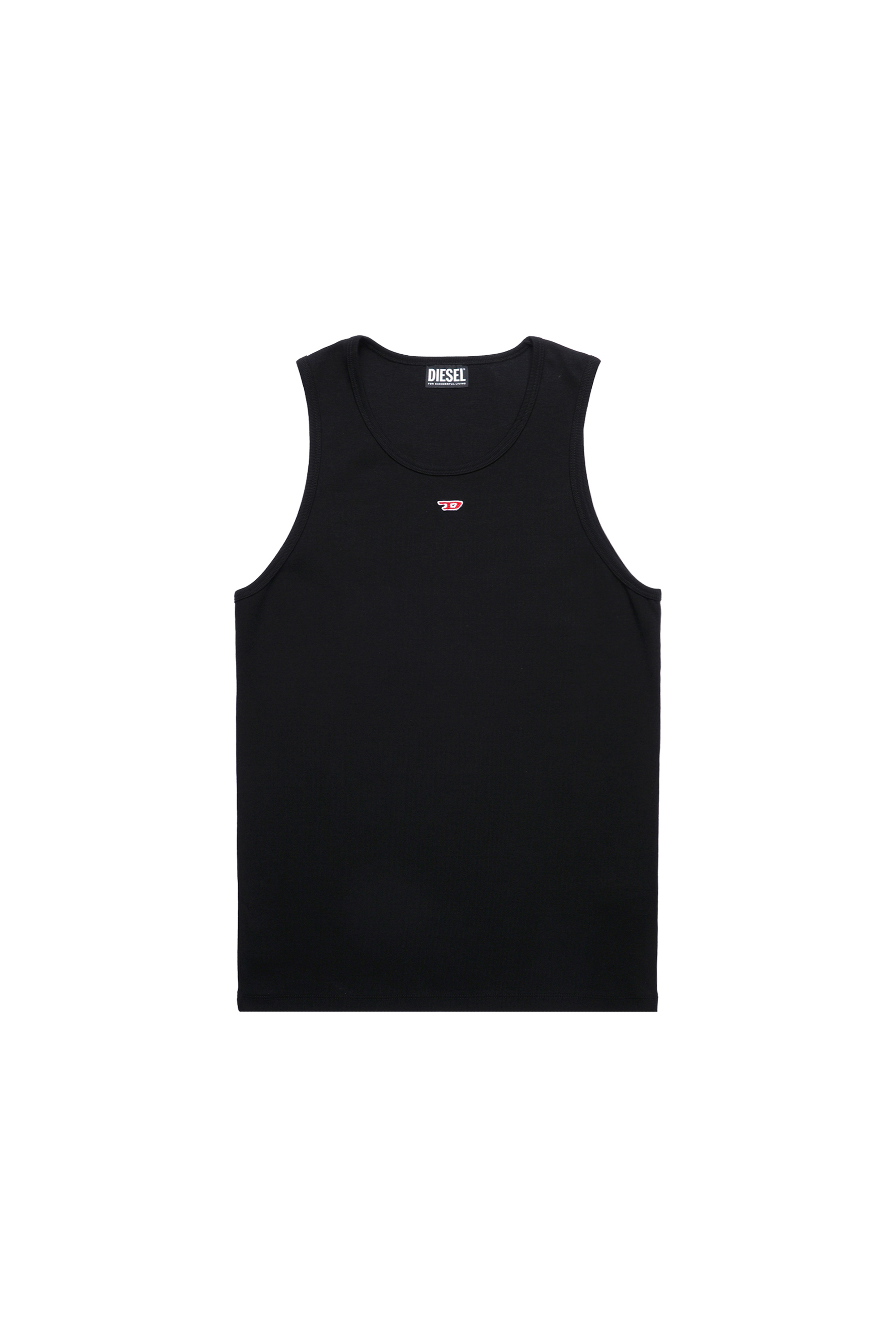 Diesel - T-LIFTY-D, Male's Tank top with mini D logo patch in Black - 3