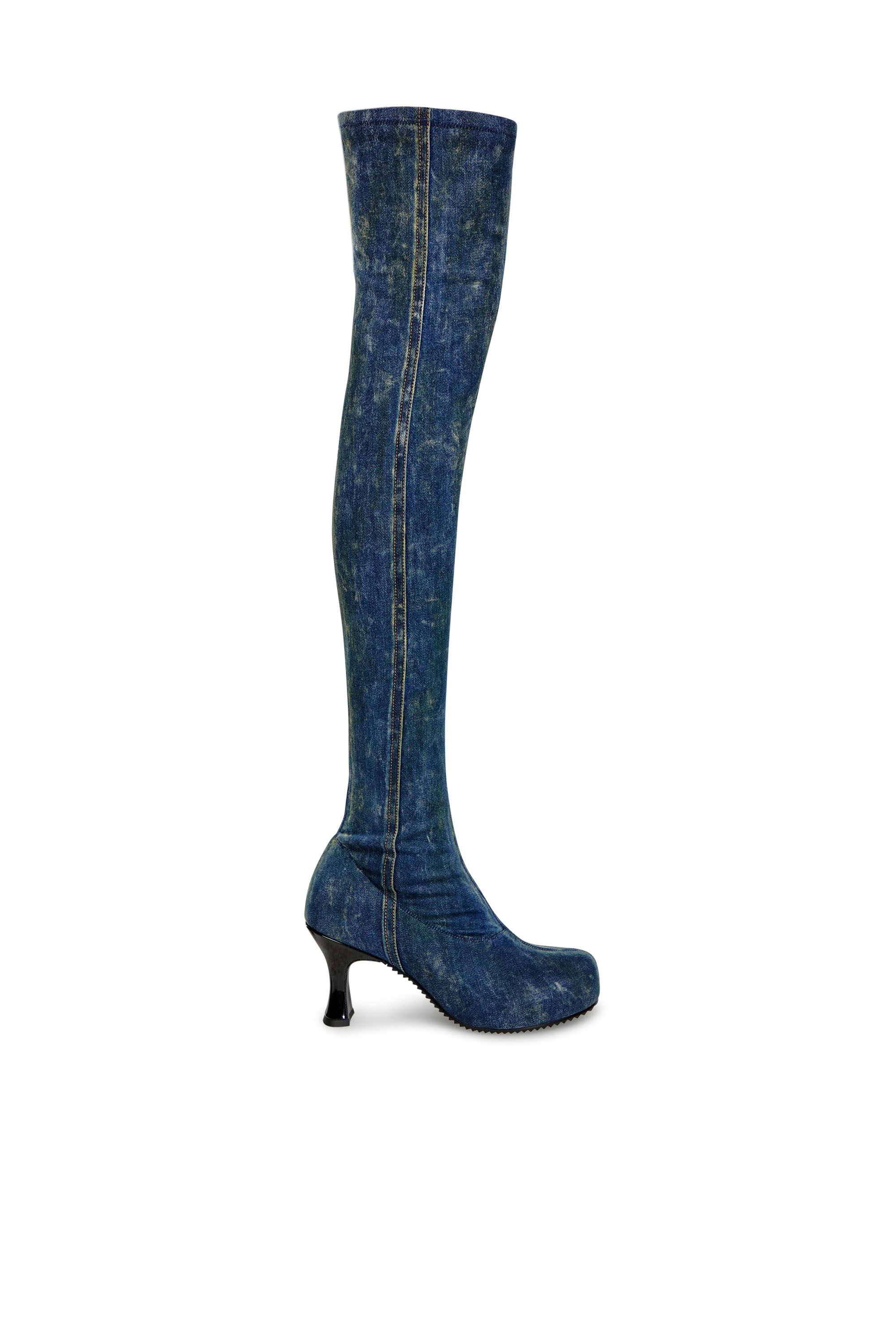 Diesel - D-WOODSTOCK TBT, Female's D-Woodstock-Over-the-knee boots in denim in Dark Blue - 1