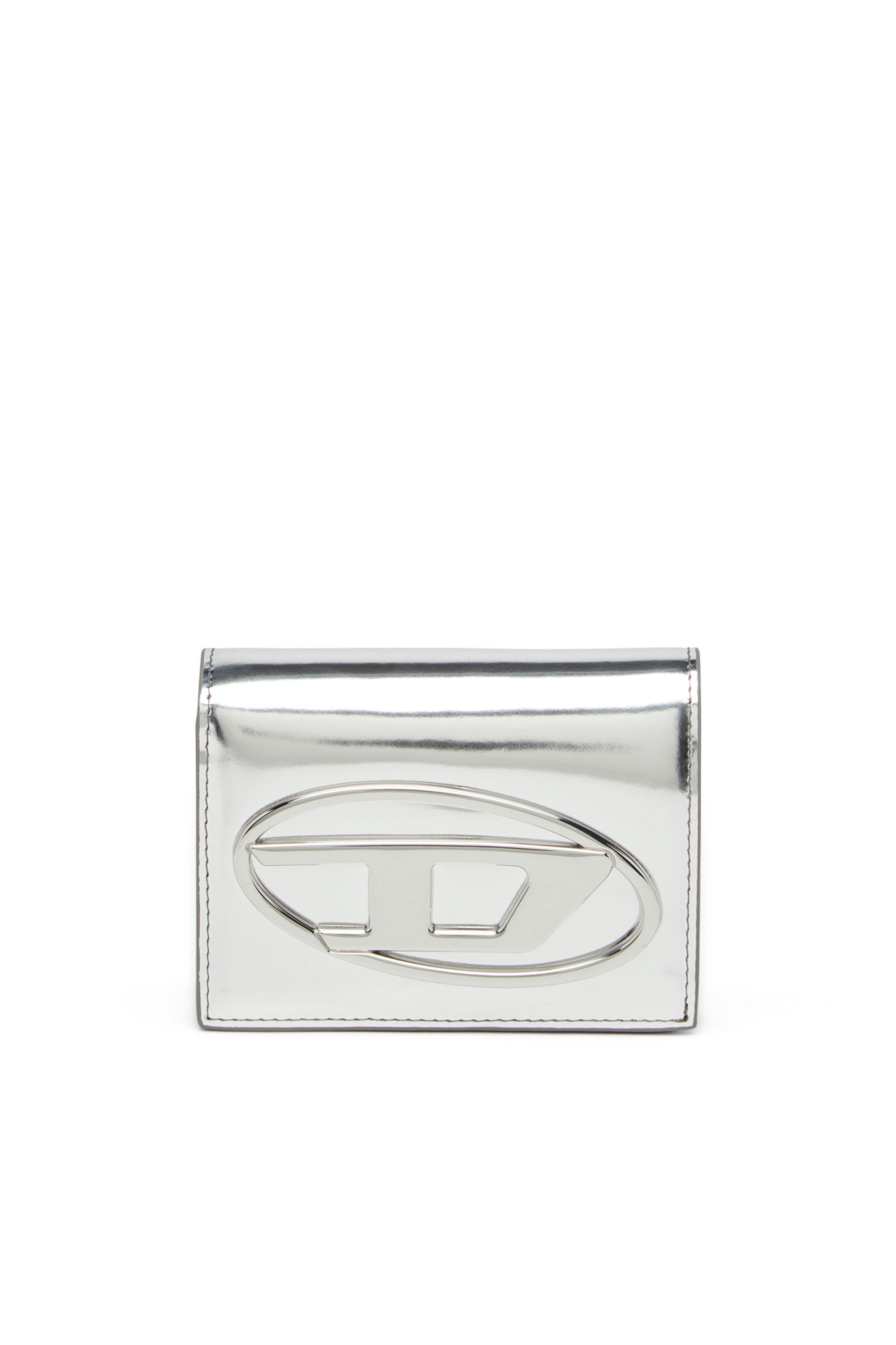 Diesel - 1DR BI FOLD III, Female's Bi-fold wallet in mirror leather in Silver - 1