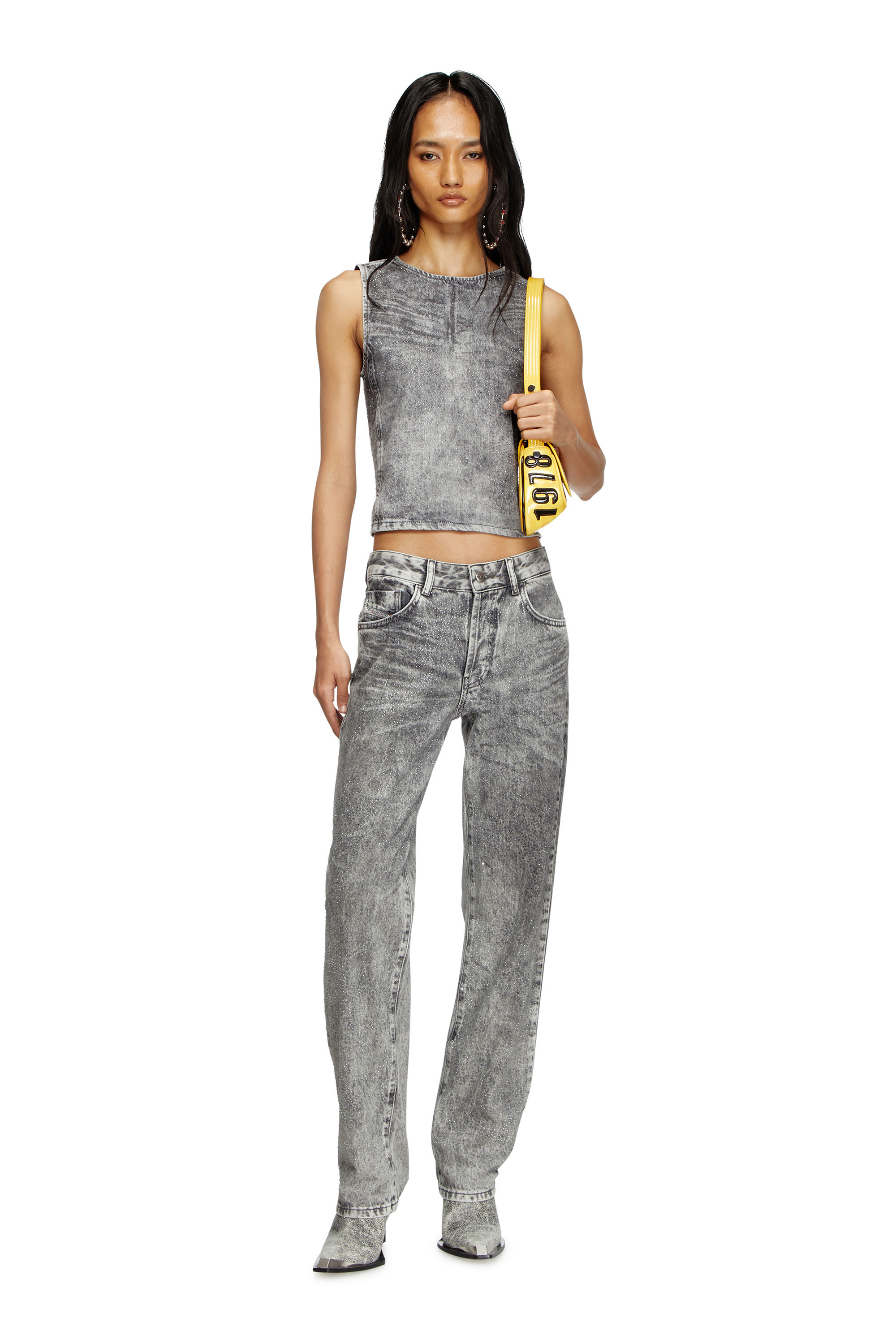Diesel - DE-PINAR-S, Female's Sleeveless top in crystal denim in Dark Grey - 2