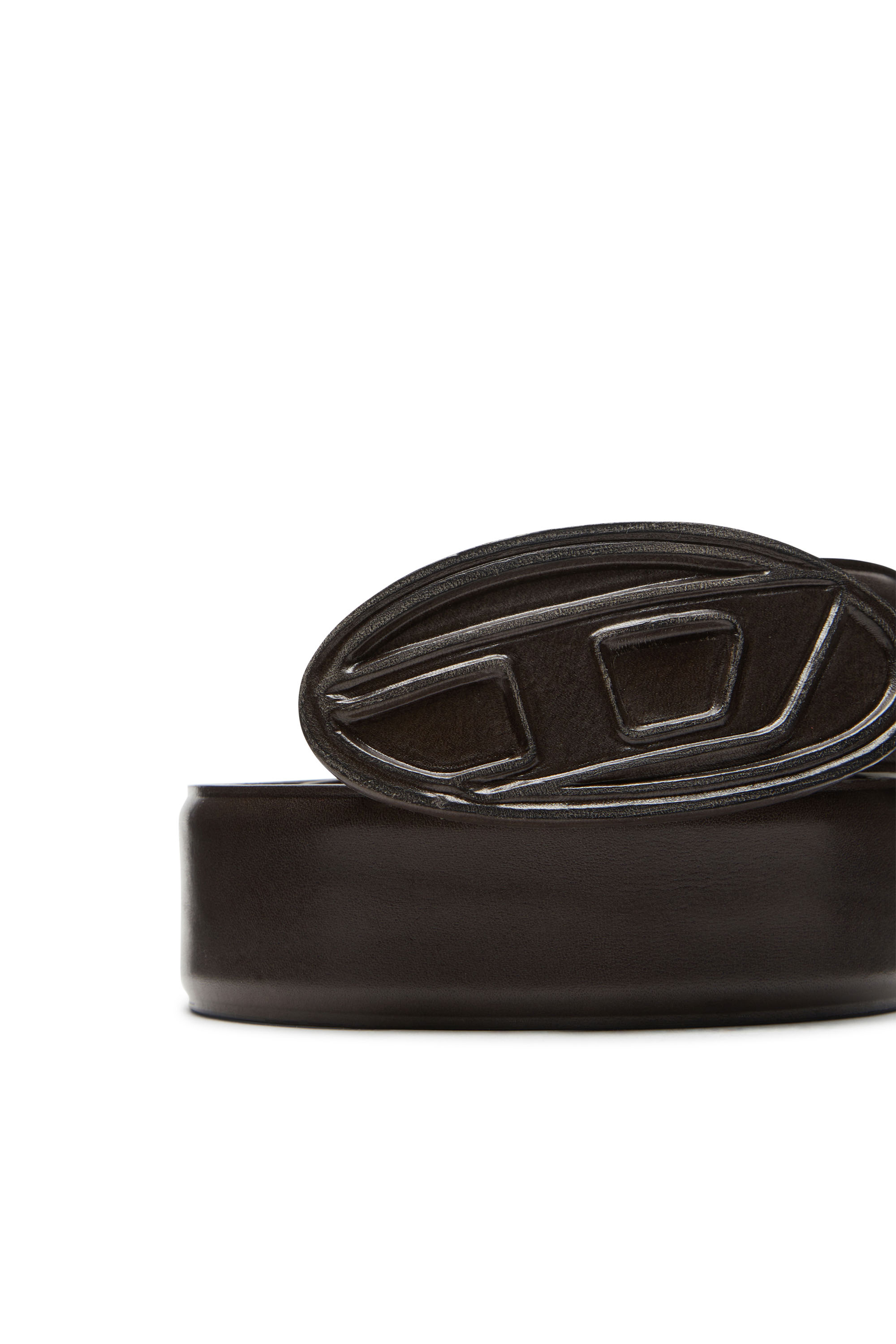 Diesel - B-1DR SCRATCH, Ceinture en cuir avec boucle recouverte de cuir Homme in Marron - 3