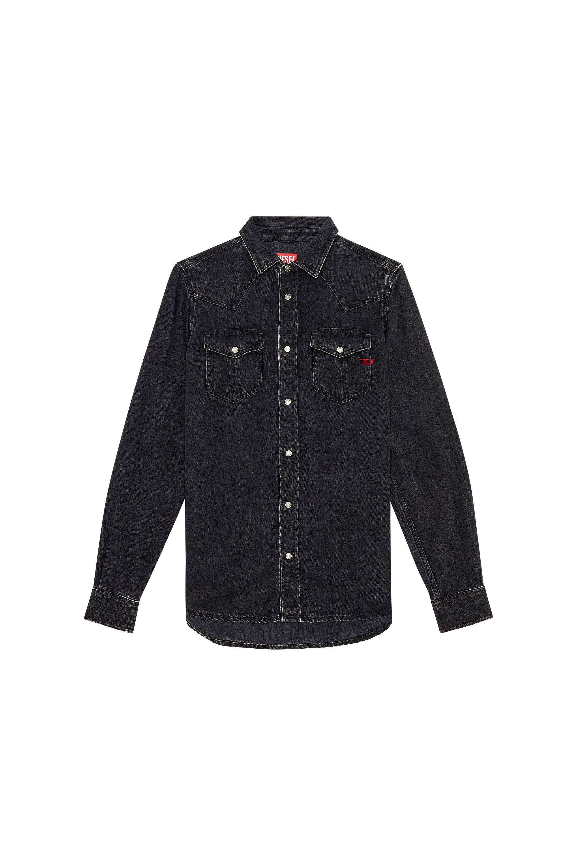 Diesel - D-VEGA, Surchemise en denim Tencel Homme in Noir - 4